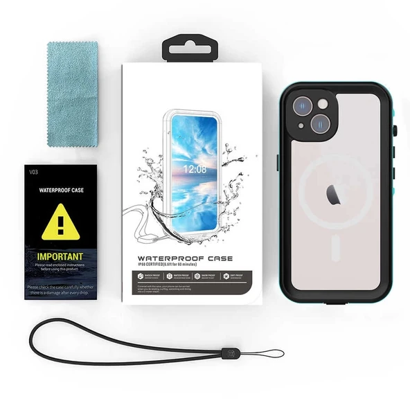 Apple iPhone 14 Kılıf 1-1 Su Geçirmez Kılıf - 4