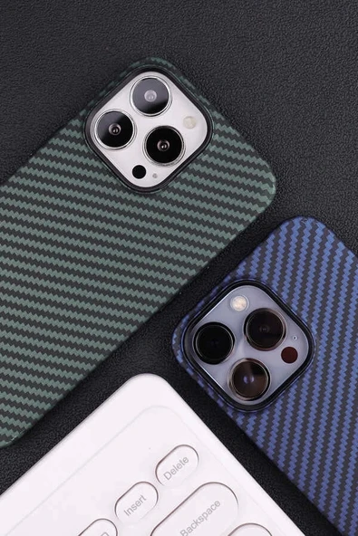 Apple iPhone 13 Pro Kılıf Karbon Fiber Tasarımlı Zore Karbono Kapak - 7