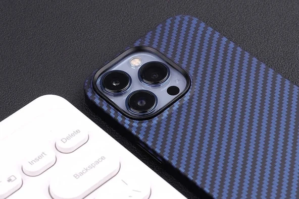 Apple iPhone 13 Pro Kılıf Karbon Fiber Tasarımlı Zore Karbono Kapak - 6