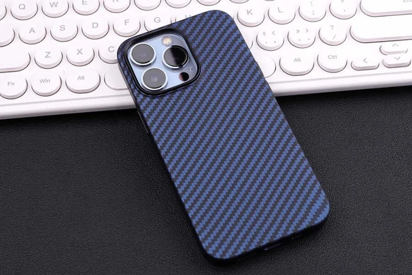 Apple iPhone 13 Pro Kılıf Karbon Fiber Tasarımlı Zore Karbono Kapak - 8