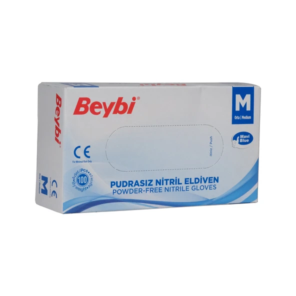 Beybı Muayene Eldiveni Nıtrıl Mavı Medium 100 Lu