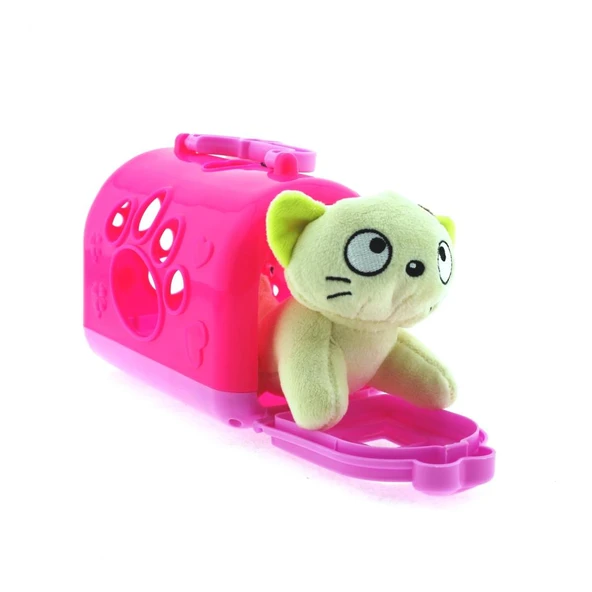 Taşıma Çantalı Peluş Sarı Yavru Kedi