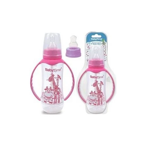 Babytıme 071 Kulplu Pp Biberon (Silikon Damaklı Uçlu) 250Ml