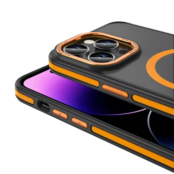 Apple iPhone 14 Pro Max Kılıf M-safe Şarj Özellikli Mat Görünümlü Zore Ant Kapak - 3