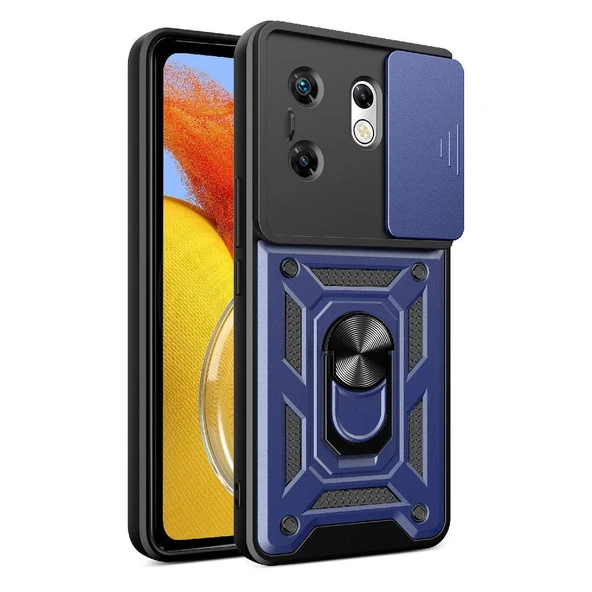 İnfinix Zero 30 4G Kılıf Magnetik Standlı Kamera Korumalı Zore Sürgülü Vega Kapak