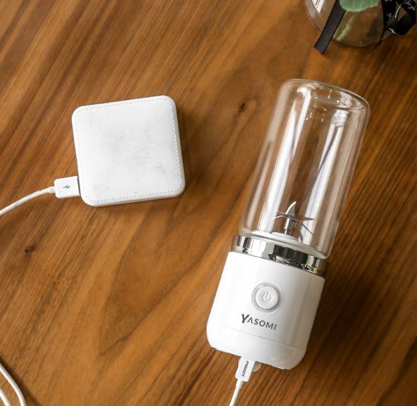 Yasomi Taşınabilir Kablosuz Şarjlı Cam El Blenderi Beyaz (Yasomi Türkiye Garantili) - 4