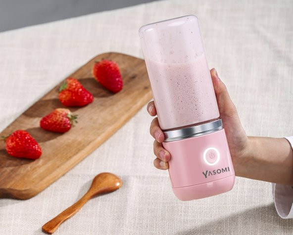 Yasomi Taşınabilir Kablosuz Şarjlı Cam El Blenderi Pembe (Yasomi Türkiye Garantili) - 6