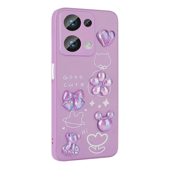 Xiaomi Poco M6 Pro 4G Kılıf Kabartma Figürlü Parlak Zore Toys Silikon Kapak - 3