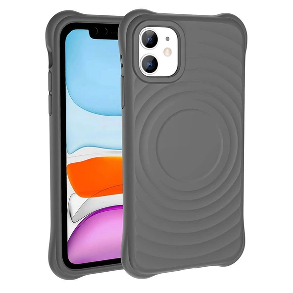 Apple iPhone 11 M-safe Şarj Özellikli Airbagli Mat Görünümlü Zore Hepi Kapak - Resim 4