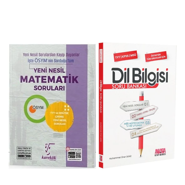 Karekök Yayınları Yeni Nesil Matematik Soruları ve AKM Dil Bilgisi Soru Bankası Seti 2 Kitap ürün görseli 1