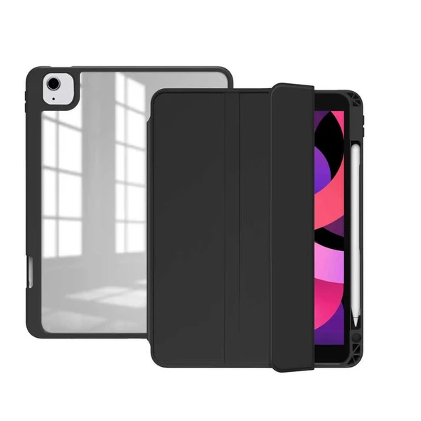 Apple iPad Air 11 2024 Kılıf Zore Nort Arkası Şeffaf Standlı Kılıf ürün görseli 1