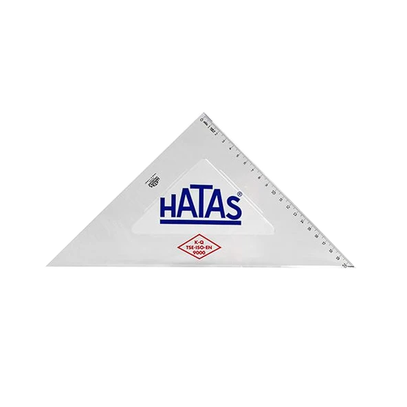 Hatas Öğrenci Gönyesi 45 Derece Plastik 30 CM 0802-20 Lİ PAKET-20-LI-PKT