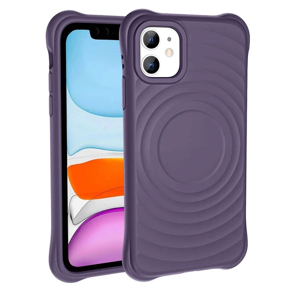 Apple iPhone 11 M-safe Şarj Özellikli Airbagli Mat Görünümlü Zore Hepi Kapak - Resim 5