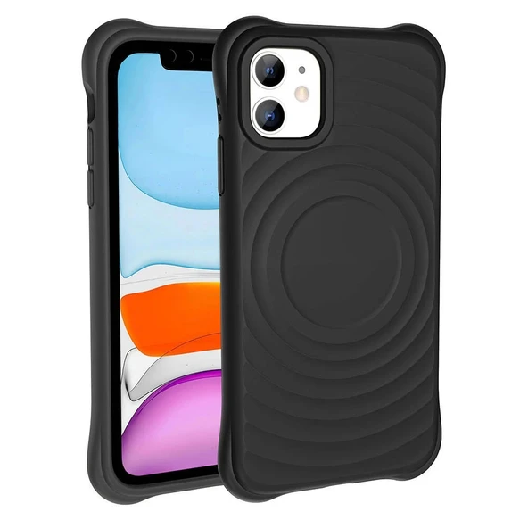 Apple iPhone 11 M-safe Şarj Özellikli Airbagli Mat Görünümlü Zore Hepi Kapak ürün görseli