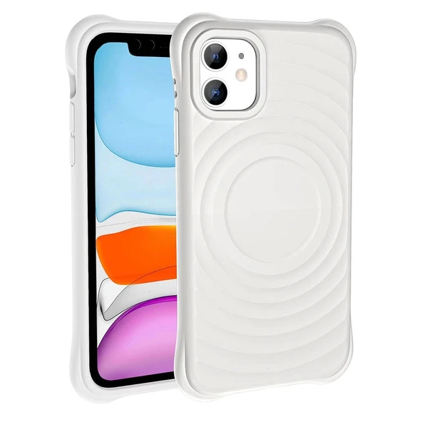 Apple iPhone 11 M-safe Şarj Özellikli Airbagli Mat Görünümlü Zore Hepi Kapak - Resim 8