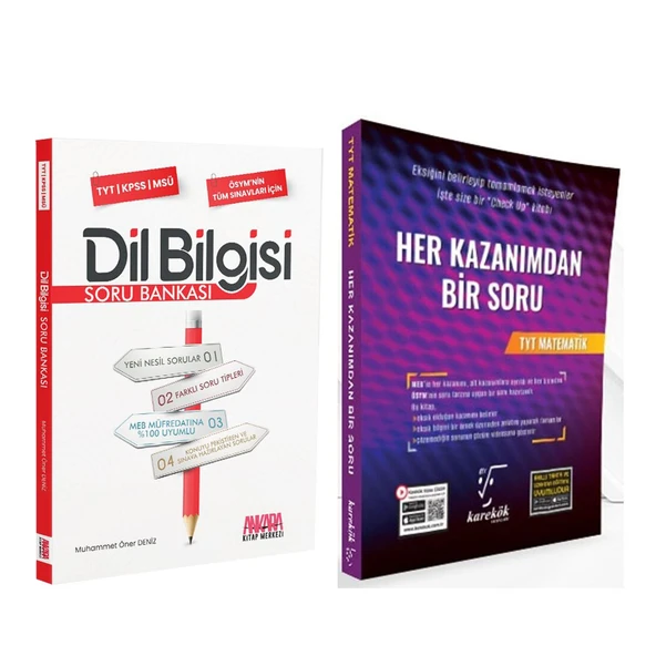 Karekök TYT Matematik Her Kazanımdan Bir Soru ve AKM Dil Bilgisi Soru Bankası Seti 2 Kitap ürün görseli 1