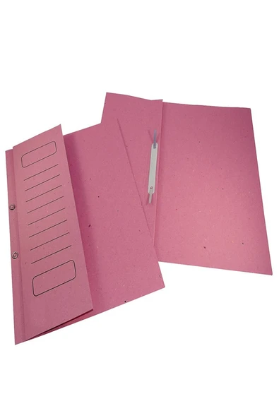 Yarım Kapak Telli Dosya Pembe Karton 5 Adet Karton Yarım Kapaklı Kapsüllü Dosya A4 Boy 24x32 cm Klasör İçin Büro Ofis - 2