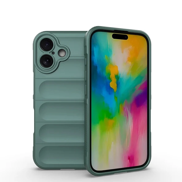 Apple iPhone 16 Kılıf Esnek TPU Oyuklu Arka Yüzey Tasarımlı Zore Etnik Silikon Kapak