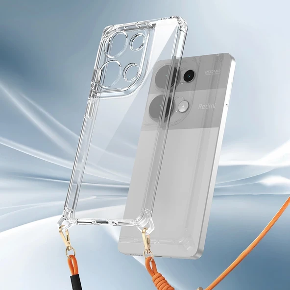 Xiaomi Redmi Note 13 Pro 4G Kılıf Airbagli Takılabilir Askı Aparatlı Zore Snap Silikon Kapak - 4