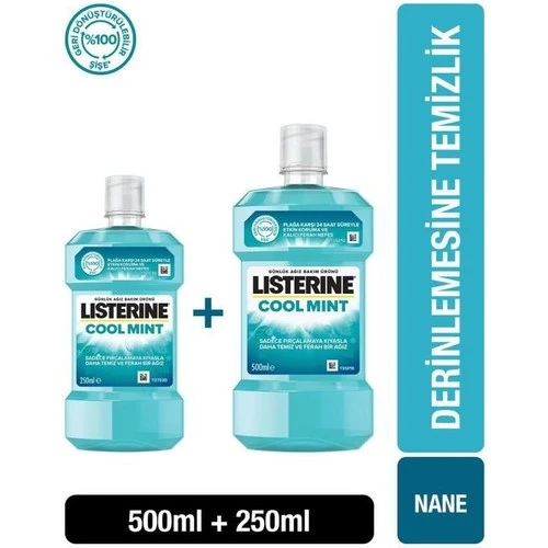 Listerine Kofre Cool Mint 500Ml + 250Ml