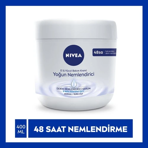 Nıvea Kavanoz Yoğun Nemlendirici El Ve Vücut 400Ml Beyaz