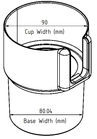 Byr Araba Kupa Adaptörü / Büyük Bardaklık (5. Nesil Bronco) (Sadece Plastik Aparattır!!!) 3D - 3