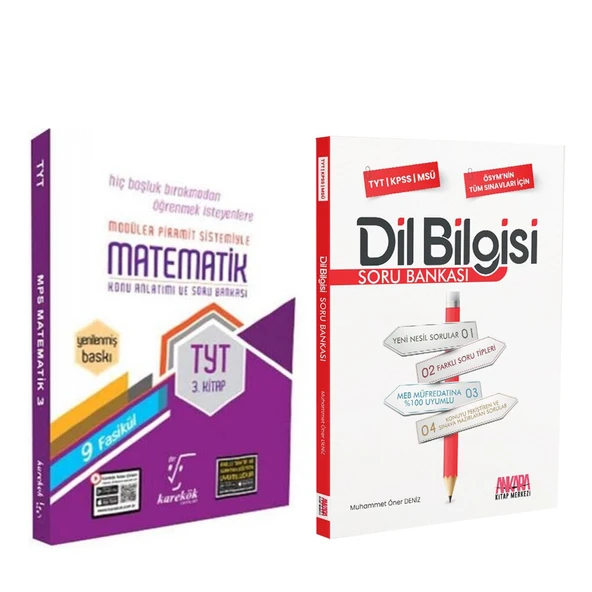 Karekök TYT Matematik Konu Anlatımı ve Soru Bankası 3. Kitap ve AKM Dil Bilgisi Seti 2 Kitap