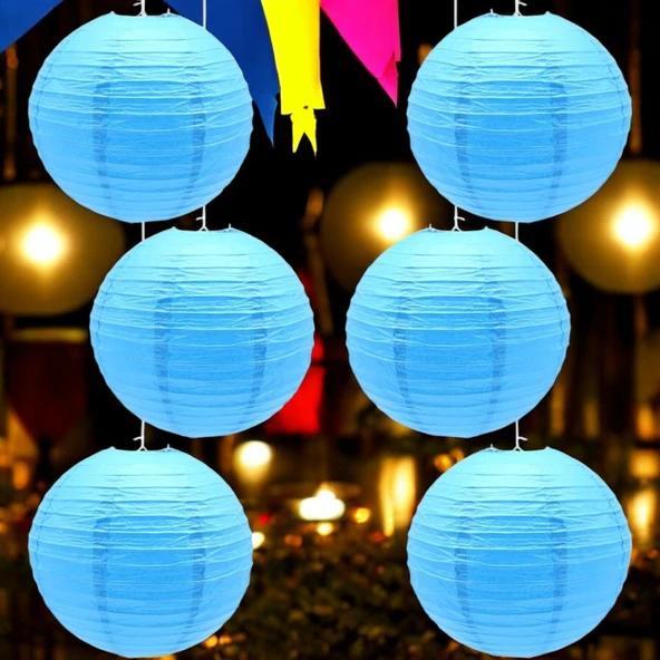 VIP KALİTE 2 ADET MAVİ ÇİN FENERİ MAVİ JAPON FENERİ MAVİ KAĞIT FENER MAVİ PARTİ KIR DÜĞÜNÜ FENERİ - Resim 2