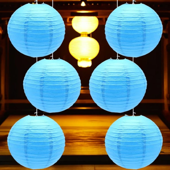 VIP KALİTE 2 ADET MAVİ ÇİN FENERİ MAVİ JAPON FENERİ MAVİ KAĞIT FENER MAVİ PARTİ KIR DÜĞÜNÜ FENERİ - Resim 3