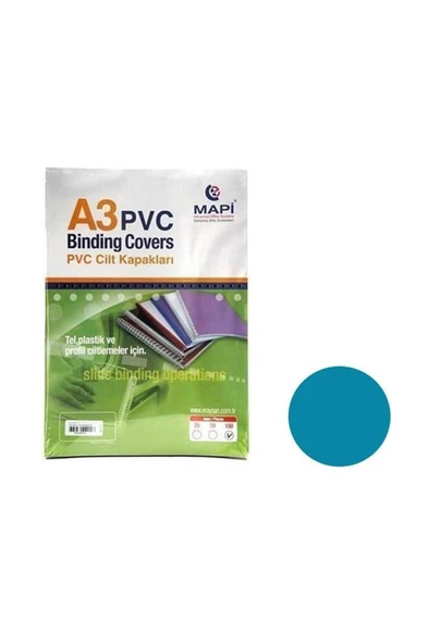Mapi Cilt Kapağı Plastik Opak A3 160 MIC Mavi(100 lü) ürün görseli 1