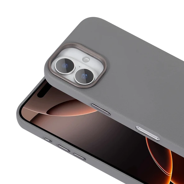 Apple iPhone 16 Kılıf M-safe Şarj Özellikli PU Deri Zore Adora Kapak - 3