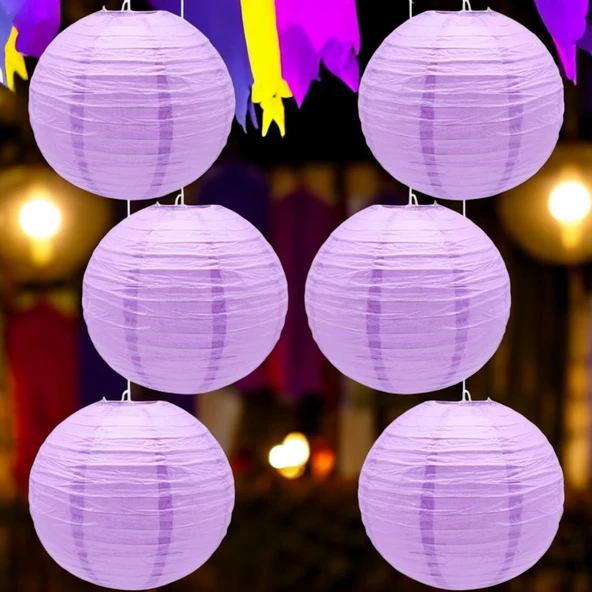VIP KALİTE 2 ADET MOR ÇİN FENERİ MOR JAPON FENERİ MOR KAĞIT FENER MOR PARTİ FENERİ KIR DÜĞÜNÜ FENERİ - Resim 2