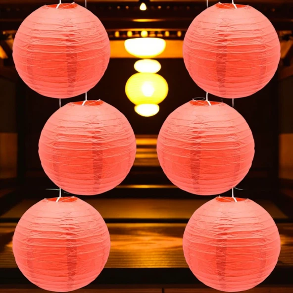 VIP KALİTE 2 ADET KIRMIZI ÇİN FENERİ KIRMIZI JAPON FENERİ KIRMIZI KAĞIT FENER KIR DÜĞÜNÜ FENERİ - Resim 3