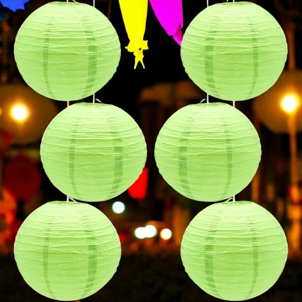 VIP KALİTE 2 ADET YEŞİL ÇİN FENERİ YEŞİL JAPON FENERİ YEŞİL KAĞIT FENER YEŞİL KIR DÜĞÜNÜ FENERİ - 2