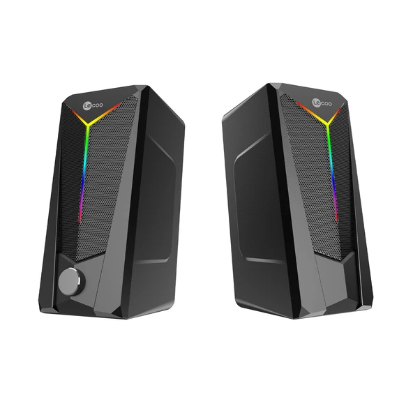 Lenovo Lecoo DS104 Kablolu USB + 3.5mm Jack 6W RGB Aydınlatmalı Masaüstü Hoparlör Siyah - 6