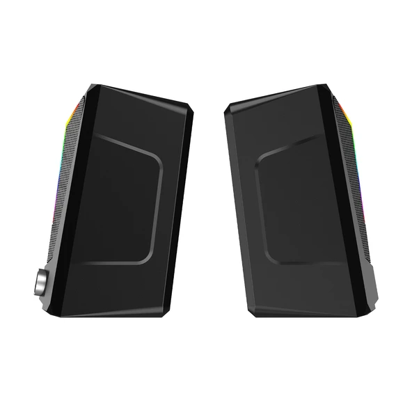 Lenovo Lecoo DS104 Kablolu USB + 3.5mm Jack 6W RGB Aydınlatmalı Masaüstü Hoparlör Siyah - 2