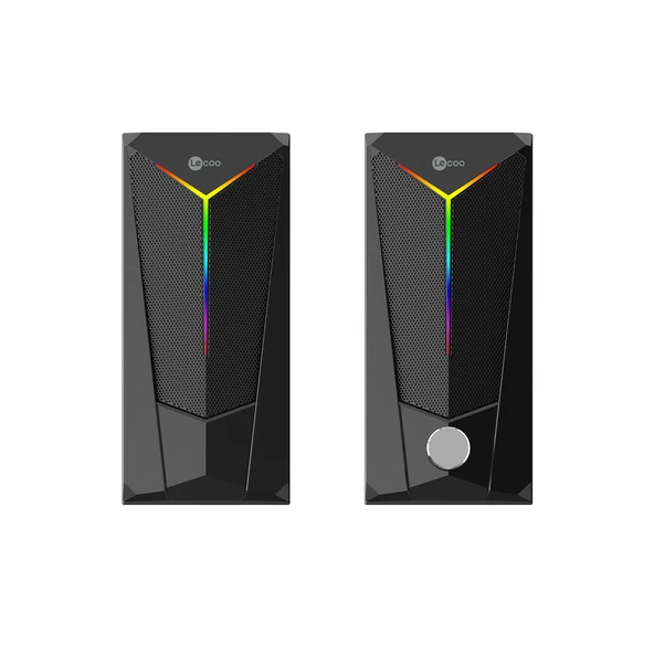 Lenovo Lecoo DS104 Kablolu USB + 3.5mm Jack 6W RGB Aydınlatmalı Masaüstü Hoparlör Siyah
