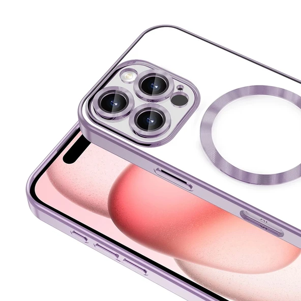 Apple iPhone 16 Pro Max Kılıf Kamera Korumalı M-safe Wireless Şarj Özellikli Zore Demre Kapak - 9