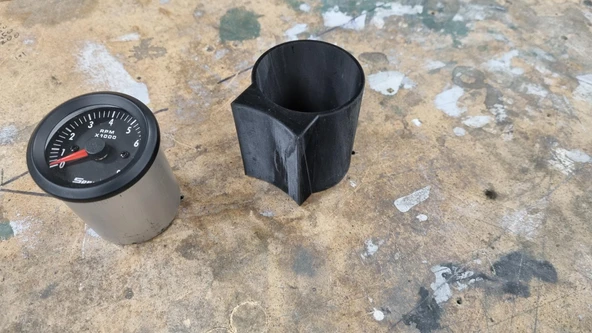 Gösterge Tutucu Klasik Mini Takometre (Plastik Aparattır!!!) - 4