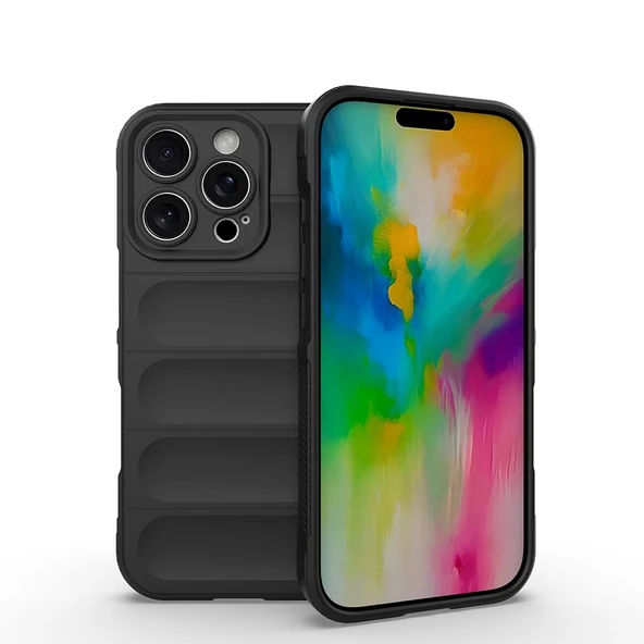 Apple iPhone 16 Pro Kılıf Esnek TPU Oyuklu Arka Yüzey Tasarımlı Zore Etnik Silikon Kapak