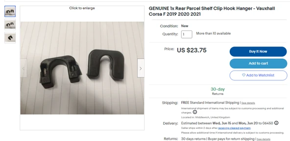 opel / vauxhall / peugeot / citroen / ford bagaj menteşe klipsleri (Plastik Aparattır!!!)