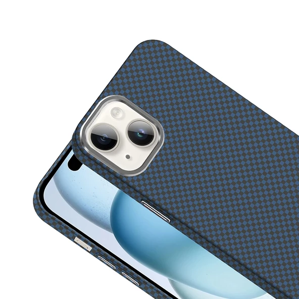 Apple iPhone 14 Kılıf M-safe Şarj Özellikli Karbon Fiber Görünümlü Zore Gros Kapak - 11