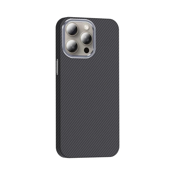 Apple iPhone 15 Pro Kılıf M-safe Şarj Özellikli Karbon Fiber Görünümlü Zore Gros Kapak - 4
