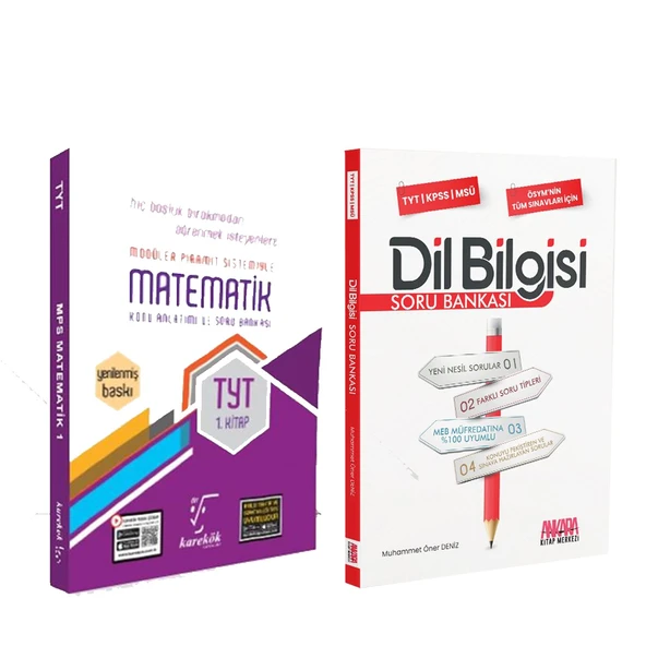 Karekök TYT Matematik Konu Anlatımı ve Soru Bankası 1. Kitap ve AKM Dil Bilgisi Seti 2 Kitap