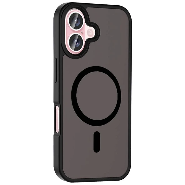 Apple iPhone 16 Kılıf M-safe Şarj Özellikli Mat Arka Yüzey Zore Sio Kapak - 10