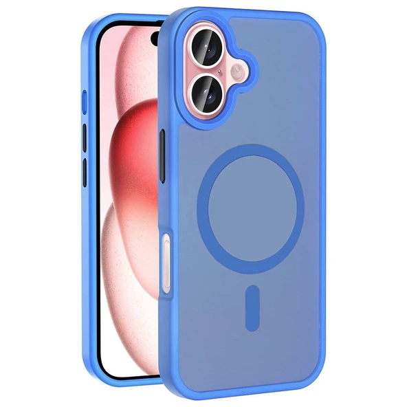 Apple iPhone 16 Plus Kılıf M-safe Şarj Özellikli Mat Arka Yüzey Zore Sio Kapak