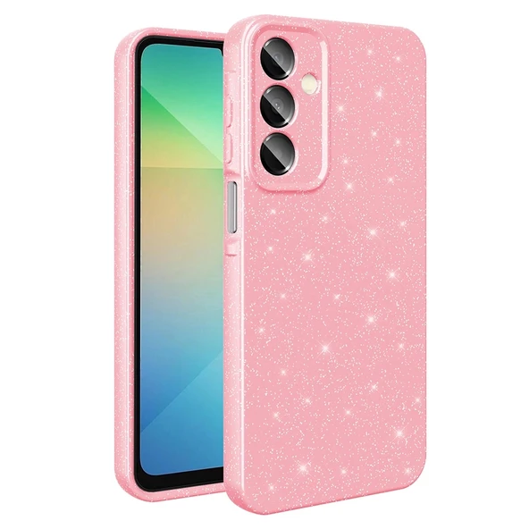 Galaxy A16 Kılıf Kamera Korumalı Simli Lüks Zore Koton Kapak