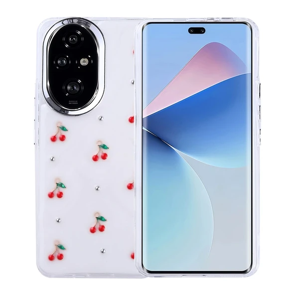 Honor 200 Kılıf Airbag Tasarımlı Simli Şeffaf Zore Kutup Kapak