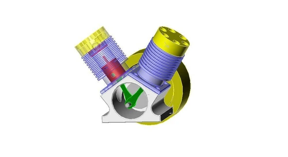 Byr v Twin CO2 motoru (Sadece Plastik Aparattır!!!) 3D