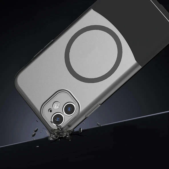 Apple iPhone 11 Kılıf M-Safe Şarj Özellikli Mıknatıslı Zore Duble Kapak - 4
